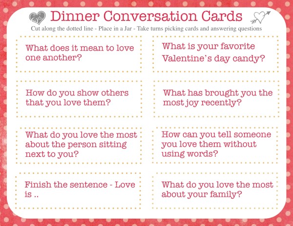 Dinner Conversation Starters – Valentine’s Day Edition