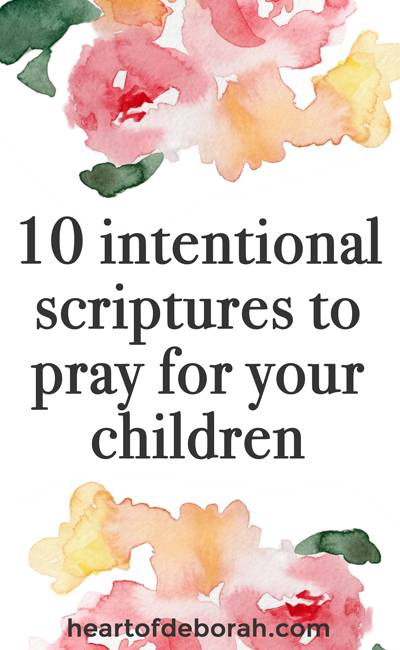 Prayer is power. As parents we need to do this daily for our children. Here are 10 powerful scriptures to pray for your children. Share the encouraging verses with your kids and let them know "I prayed for you."