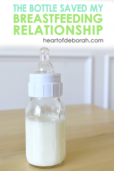 How The Bottle Saved My Breastfeeding Relationship. One mother's nursing journey and experiences in motherhood. Heart of Deborah