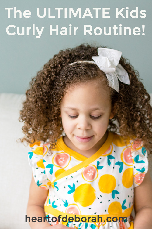 Not sure how to care for your children's curly hair? In this post we share the best curly hair routine for moisture and curl definition. Our daughter is biracial and has dense curls! Throughout the years we've found products that work the best to keep her hair healthy. #curlyhair #curls #kidscurls #biracialhair