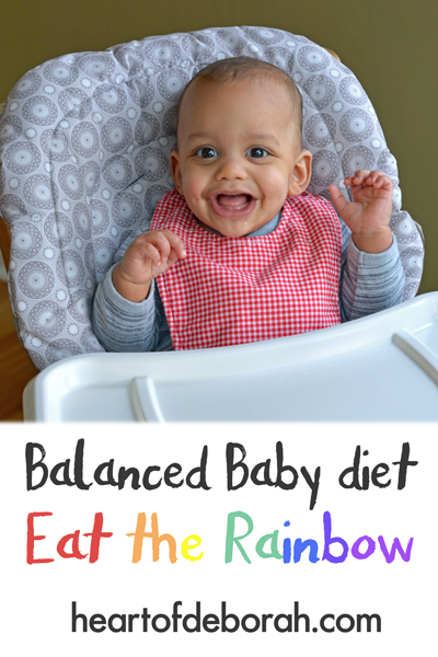 Sample menu for a healthy diet for baby! See what we are feeding our baby for breakfast, lunch and dinner and why he is eating the rainbow.