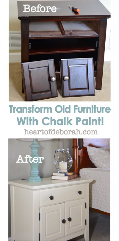 This is a crazy before and after! Transform any old furniture with chalk paint adding a new style without a lot of work! I love how this looks in the farmhouse bedroom.