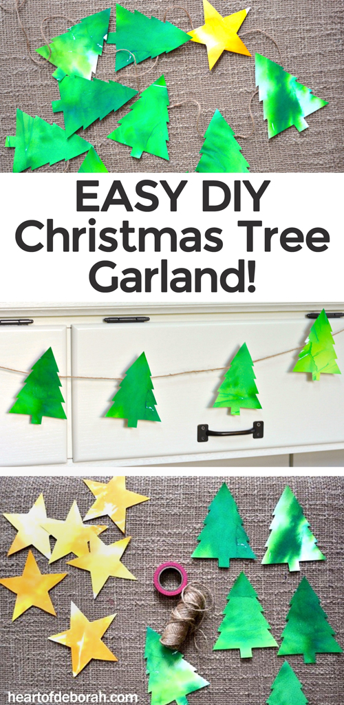 ADORABLE & EASY Watercolor Christmas Tree Garland Craft