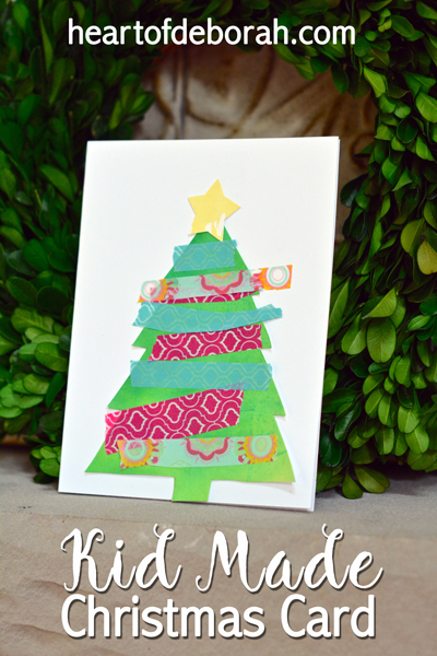 I love this adorable kid's craft! Make your own greeting cards with holiday season with this easy kid made Christmas card.