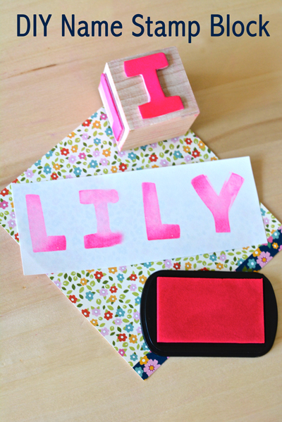 How adorable is this DIY Name Stamp Block?! Kid's will love stamping their own name and this is such an easy DIY gift idea from @FamilyFunmag