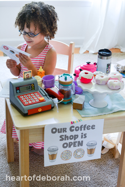 pretend play coffee shop