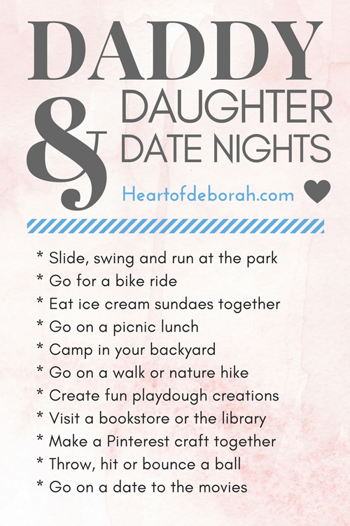 Fun daddy and daughter date night ideas! Give date night cards as a personalized gift this Father's Day!