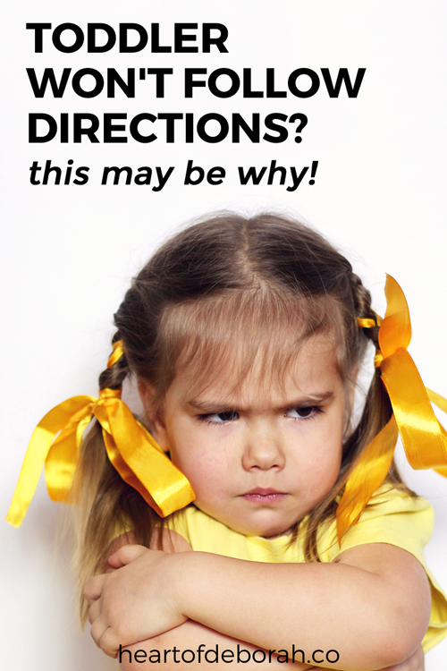 Tired of yelling at your toddler to get them to follow directions? There may be a hidden reason why they are struggling to cooperate! Find out what it is here. #parenting #positiveparenting #toddler #motherhood #discipline