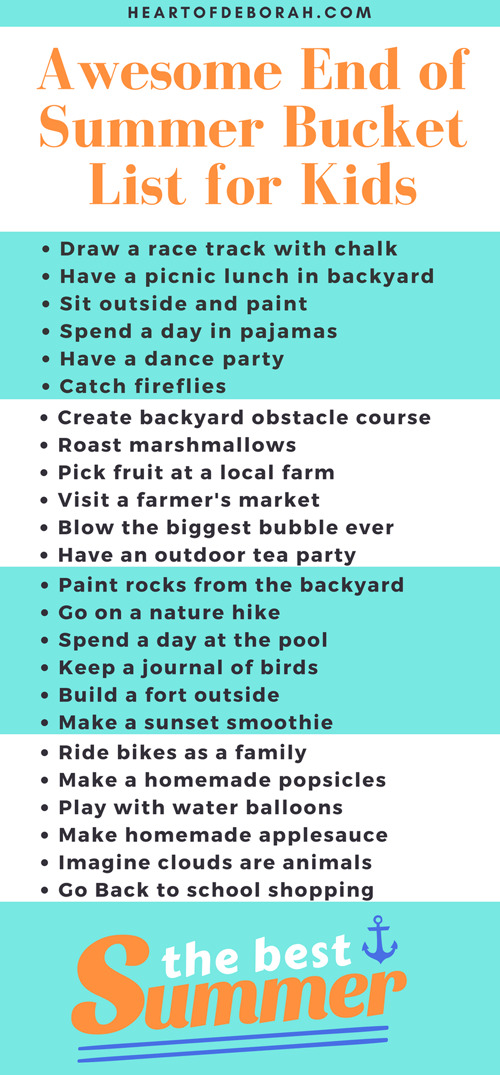 Looking to celebrate the last days of summer? Here is an awesome end of summer bucket list for kids!