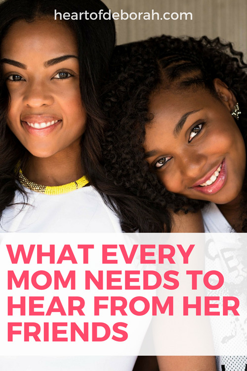 So what's the one thing every mom needs to hear from her friends? You are doing a great job! We need to support each other as moms because raising children is not easy! Let's stop judging and start supporting each other. #momlife #goodmoms #christianmoms #parenting #motherhood