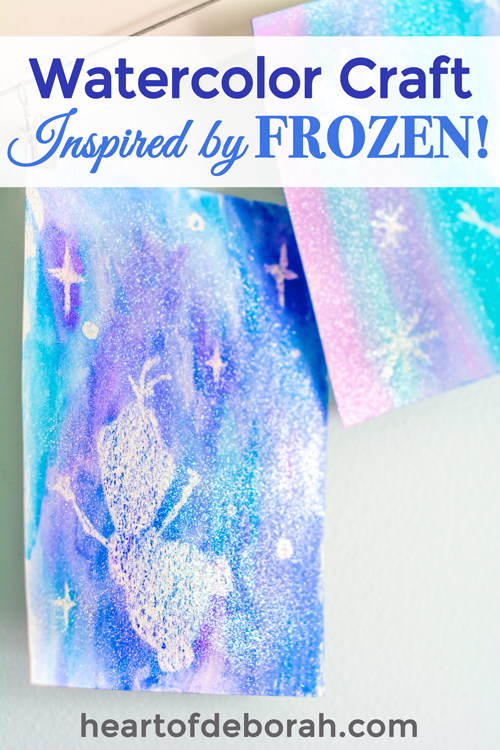 We LOVE Frozen and with Olaf's Frozen Adventure coming out we wanted to create a magical Frozen craft. Here is a fun white crayon watercolor craft for kids! We used the white crayon resist technique and watercolor paint to create this fun kid's activity.