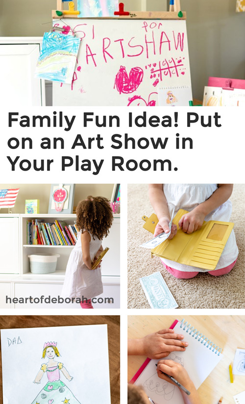 Turn your living room into an art show! It's such a fun dramatic play center to do with your preschooler. 