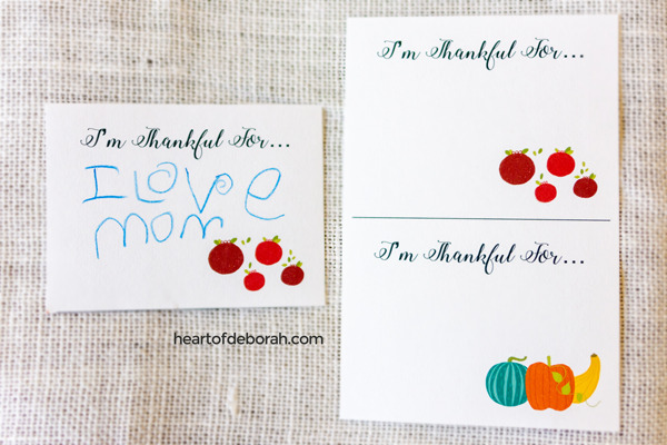 Free printable! I'm thankful for cards for your DIY gratitude jar.