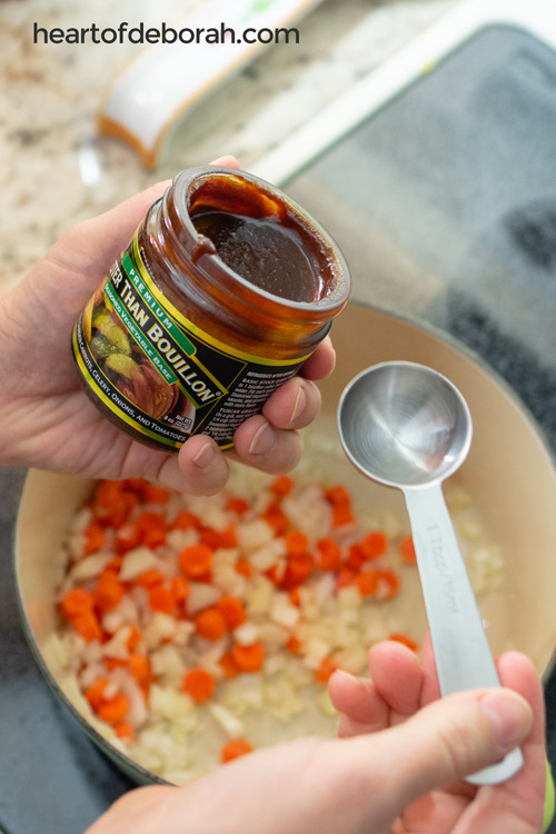 Delicious sausage and lentil soup recipe! Made with Better Than Bouillon which makes it so easy.