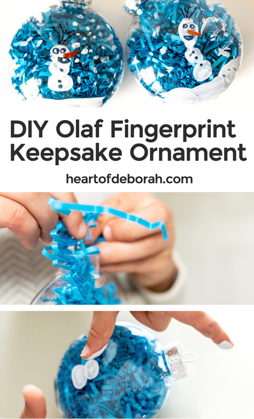 Make your own keepsake ornament this Christmas! Create a Frozen themed Olaf fingerprint ornament with your toddler or preschooler. An adorable and easy holiday kid's craft!