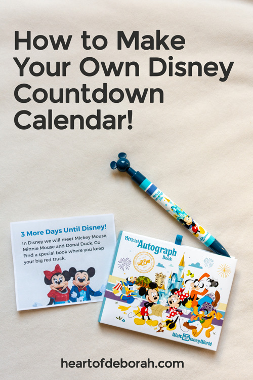 Make your own Disney countdown calendar to get excited for your vacation to Walt Disney World. Your young kids will love this!