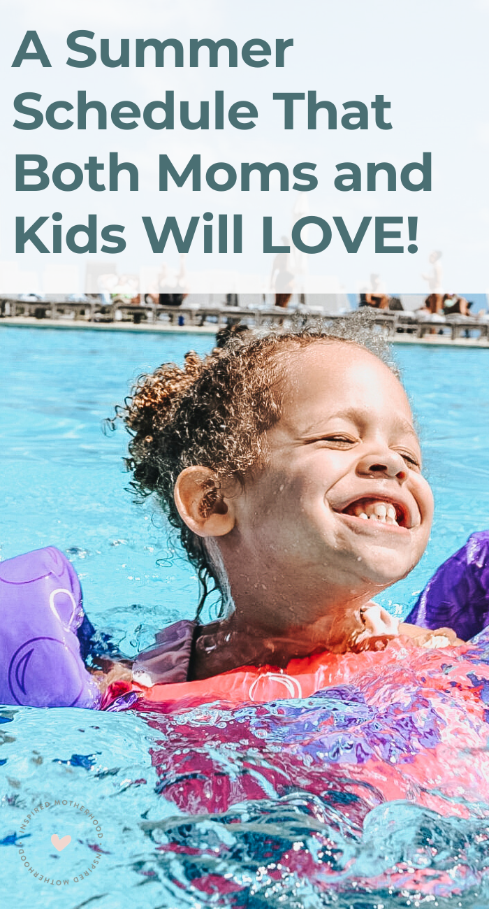 I've found if we have too much open time without structure we don't know what to do with ourselves. We won't do well if we have a completely unstructured summer. We like order and our family thrives on it. So we created this summer schedule for kids. Including free schedule to print!