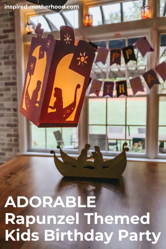 Adorable lanterns from the Tangled movie! Read all the details on how to throw your own Rapunzel themed kids birthday party.