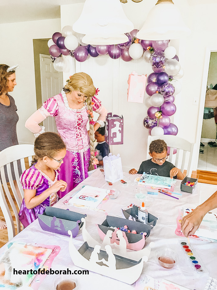 What a fun Rapunzel kids birthday party! Read all the details on kids crafts, birthday food and activities for your next kids birthday party.