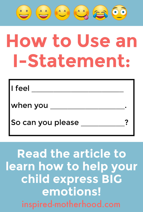 I-statements are a great social skill for kids to learn. Teach your children emotional intelligence with this easy guide to managing emotions! 