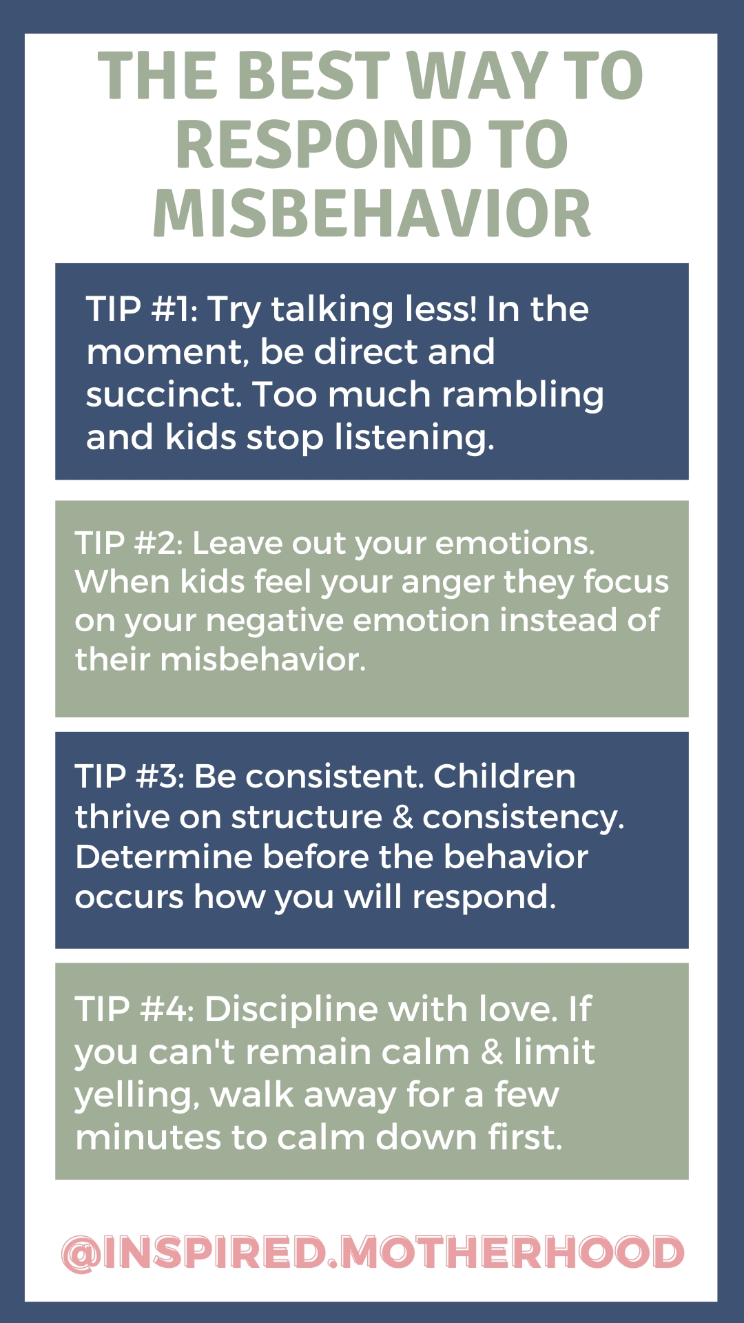 Looking for a more effective way to discipline? Try correcting misbehavior by using less words and counting to 3! Trust us, it works. Leave your emotions out of your parenting.